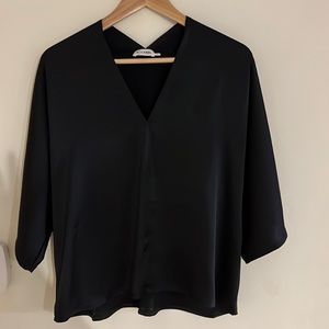 Satin V-Neck Pullover | The Reset